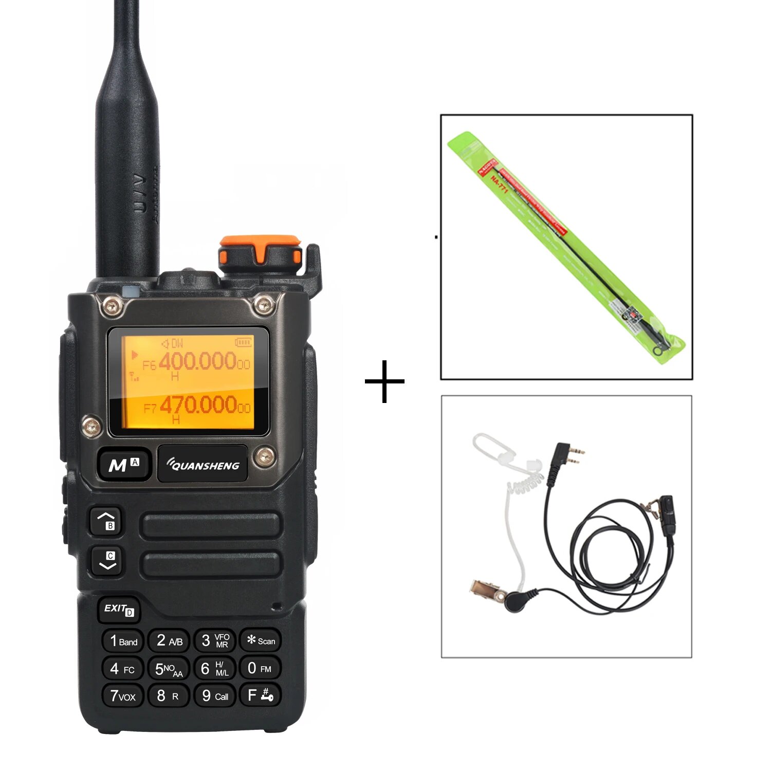 Рация Quansheng Walkie Talkie Air Band 50-600MHz HF RX UV-K5(8) 136-600MHz UHF VHF TX FM Scrambler NoAA, 771 HT add, EURO