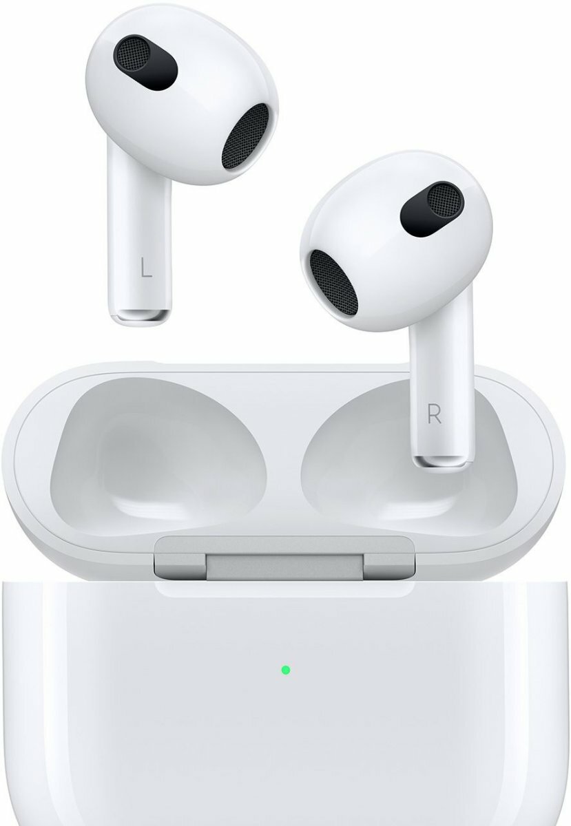 Гарнитура вкладыши Apple AirPods 3 A2565, A2564, A2897 белый беспроводные bluetooth в ушной раковине (MPNY3AM/A) — фото 1