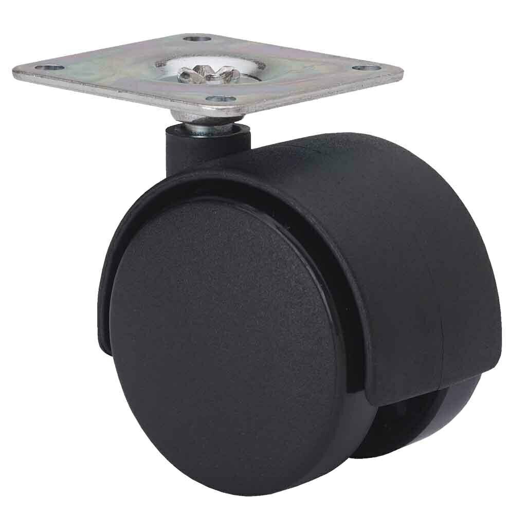 Колесо мебельное Alex 1-0129 D50 поворотная площадка (1-0129) без тормоза