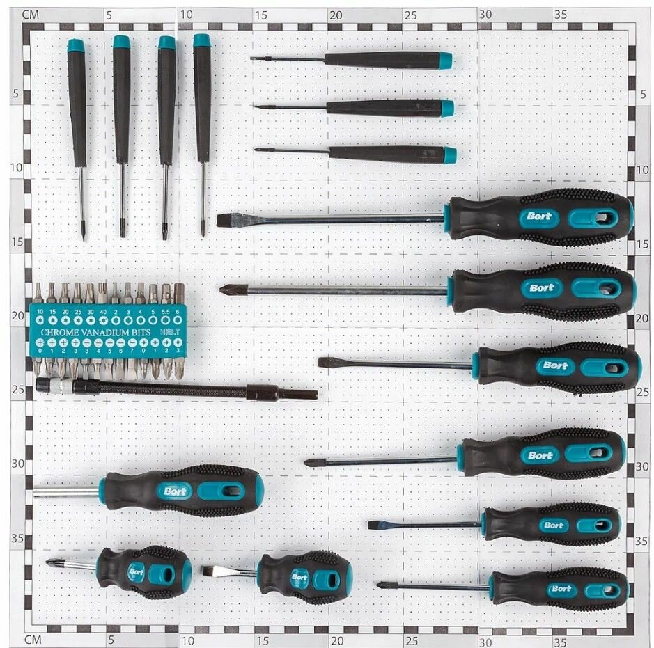 Набор инструментов Bort "BTK-42", металл, 25 бит, 15 отверток — фото 1