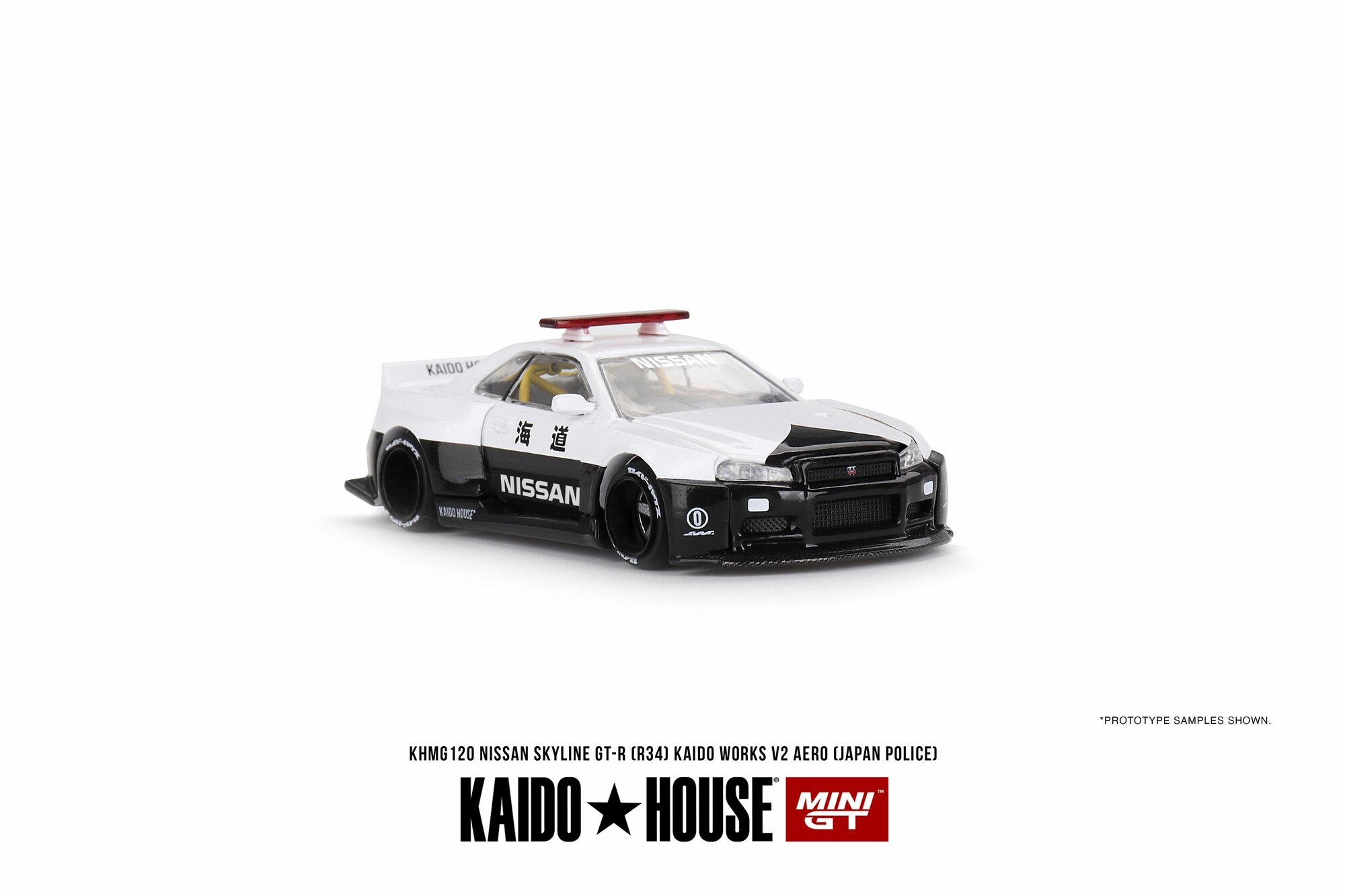 ミニカー KAIDO HOUSE GT-R (R34) //120 POLICE Kaido House #120 Nissan Skyline GT-R (R34) Kaido Works V2