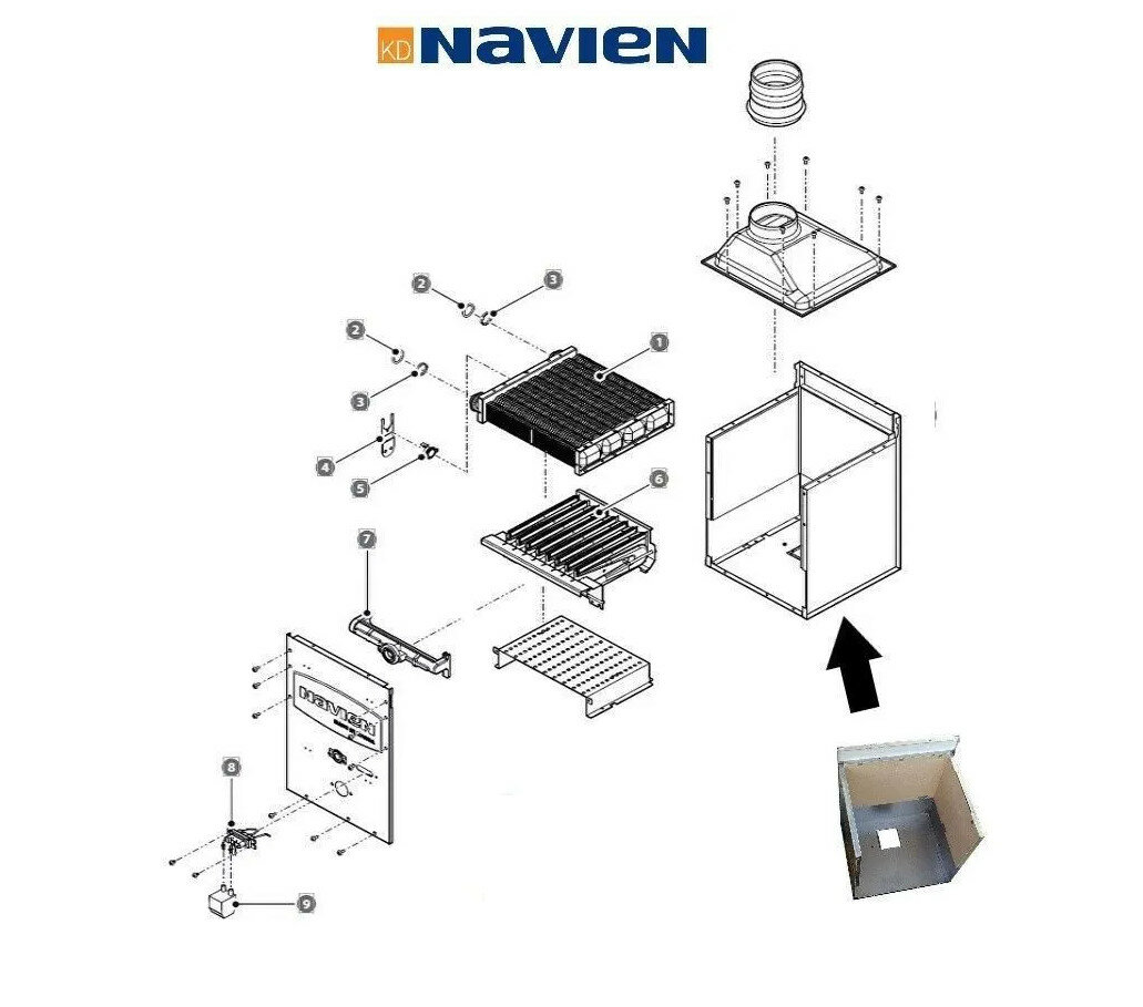 Камера сгорания в сборе для котлов Navien Ace, Deluxe, Prime, Plus 30003352G — фото 1