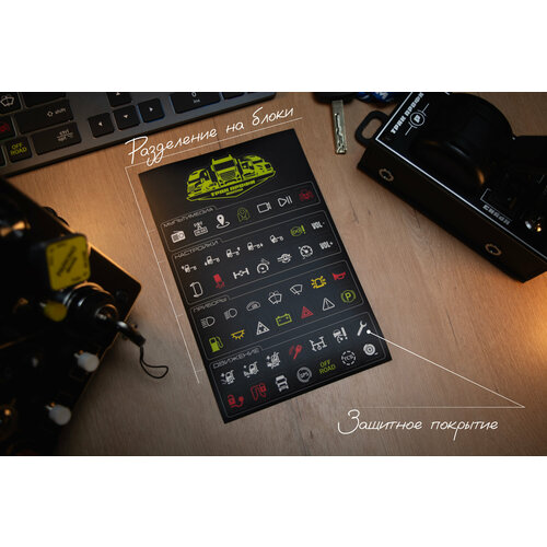 Стикеры и наклейки Трак Профи на клавиатуру для игр ETS 2 и ATS Баттонбокс Buttonbox 499₽