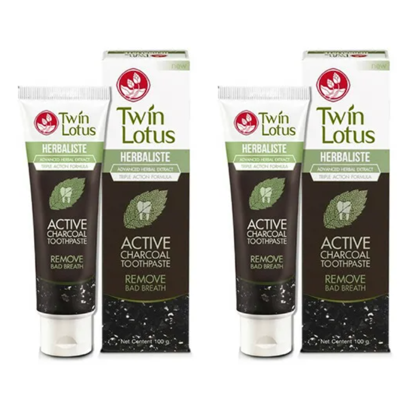 Twin Lotus Зубная паста Herbaliste Active, черный уголь, 50 г, 2 уп