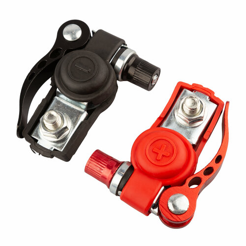 Клемма АКБ WB42-A1 быстросъемные с защитными колпачками. Стандарт - Япония (под зажим провода с клеммой болтом М6 с гайкой) 2шт. (WB)