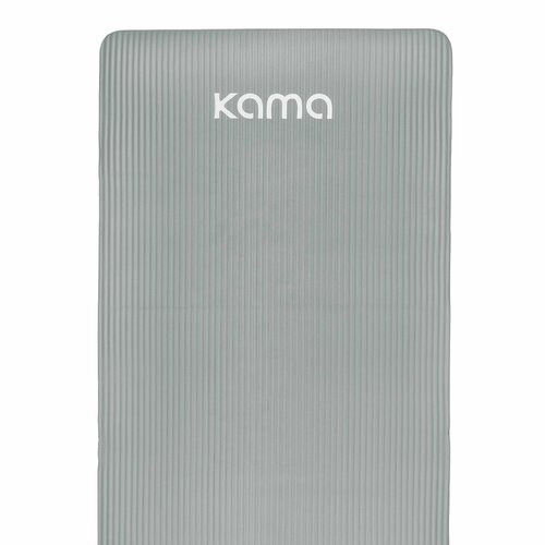 Коврик спортивный для фитнеса из NBR толстый, 183х61х1 см, серый, Kama