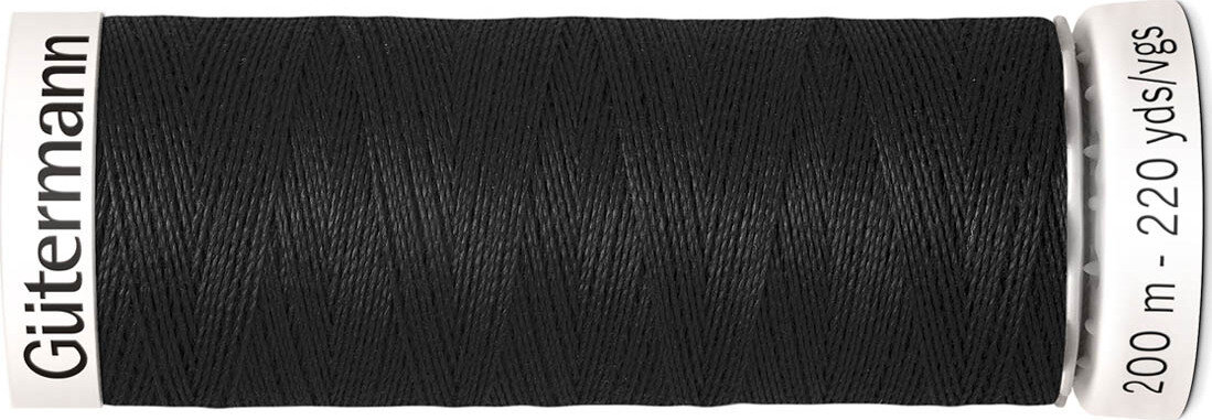 01 Нить Sew-All 100/200 м для всех материалов, 100% полиэстер Gutermann 748277 (000 черный)