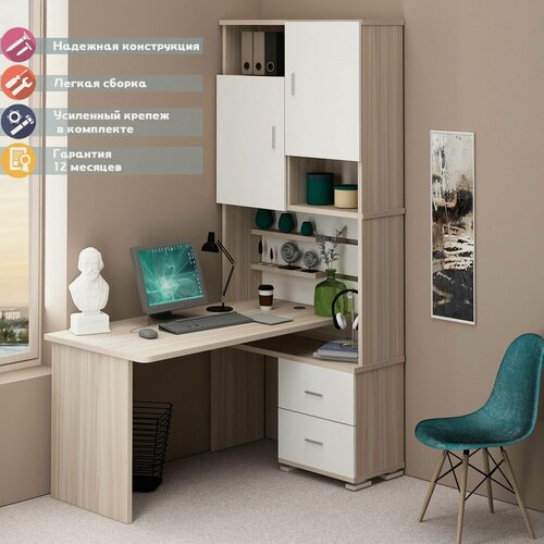 Изображение товара Стол компьютерный Мэрдэс СР-720/160 кбек-прав, угловой, ЛДСП, 96х160х216 см