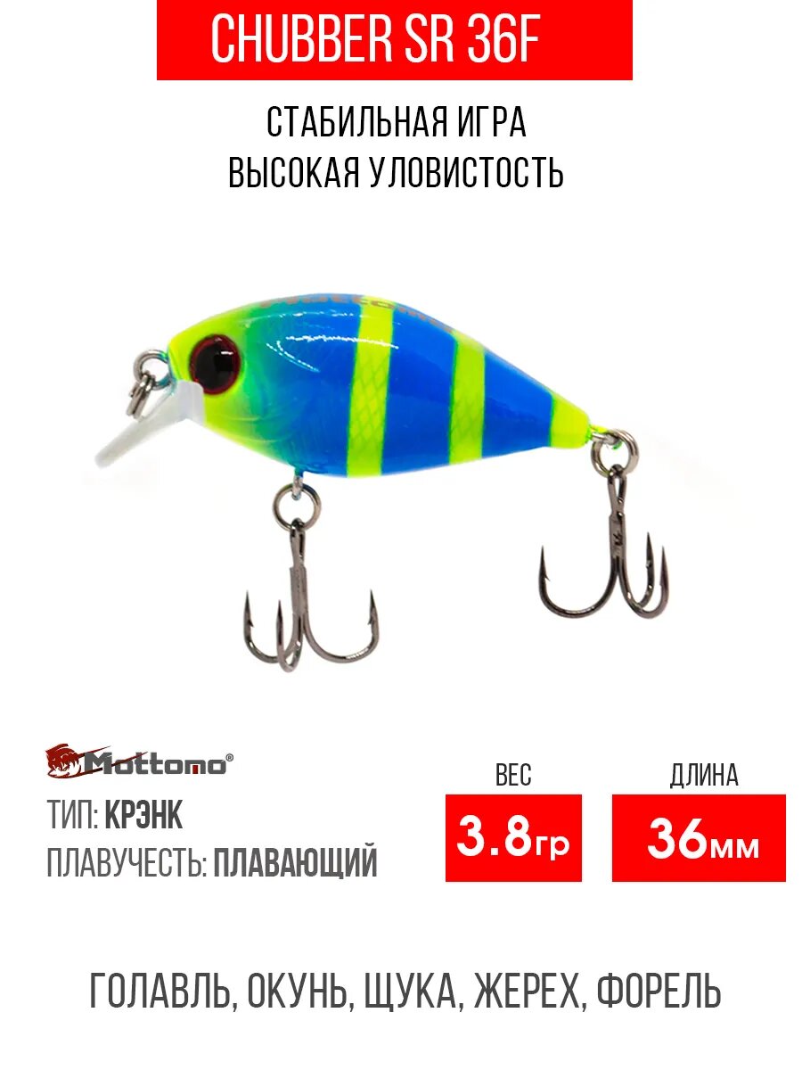 Воблер для рыбалки Chubber SR 36F 3,8g приманка окуня, щуку
