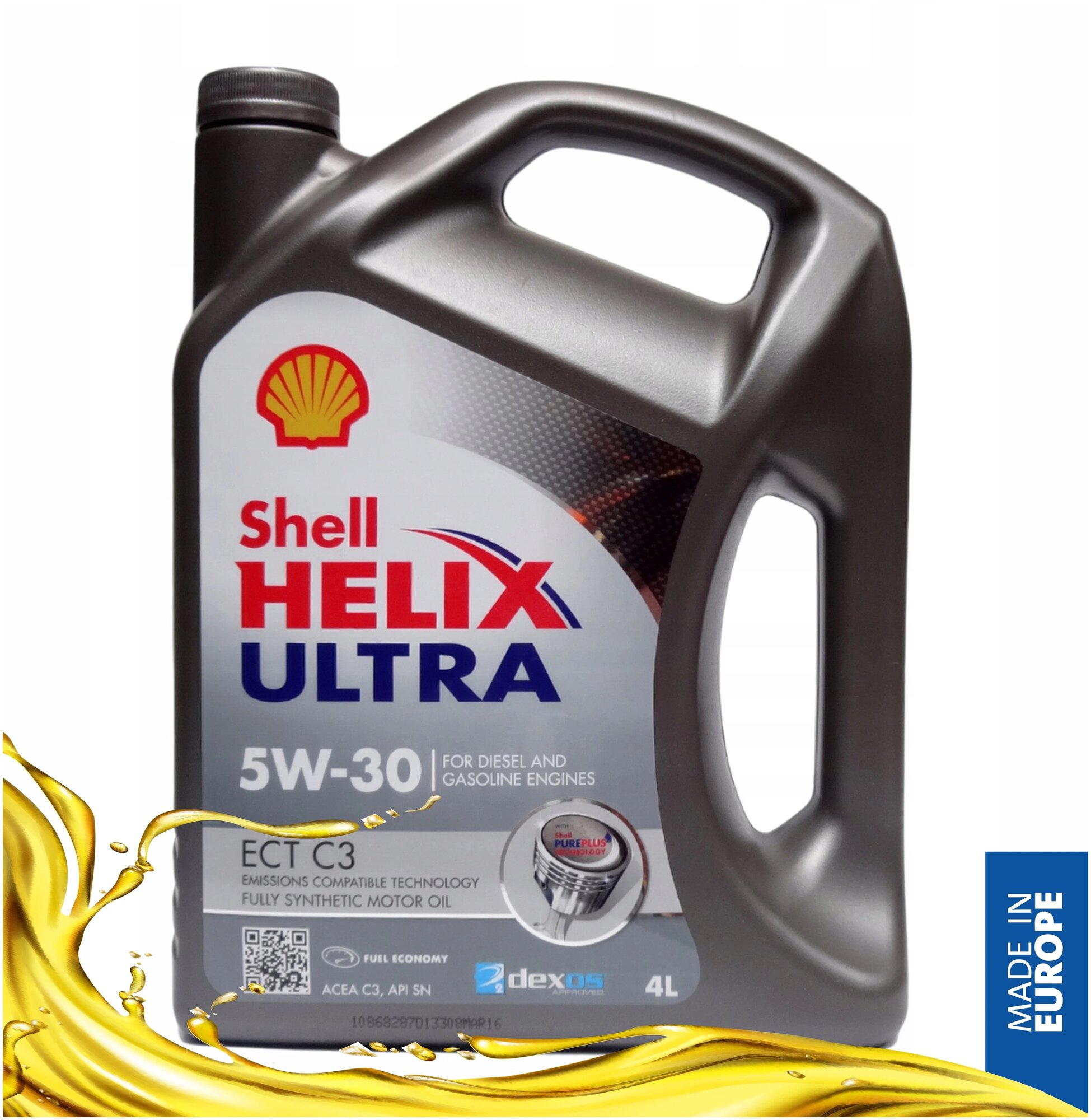 Синтетическое моторное масло SHELL Helix Ultra ECT C3 5W-30, 4 л 1 шт.