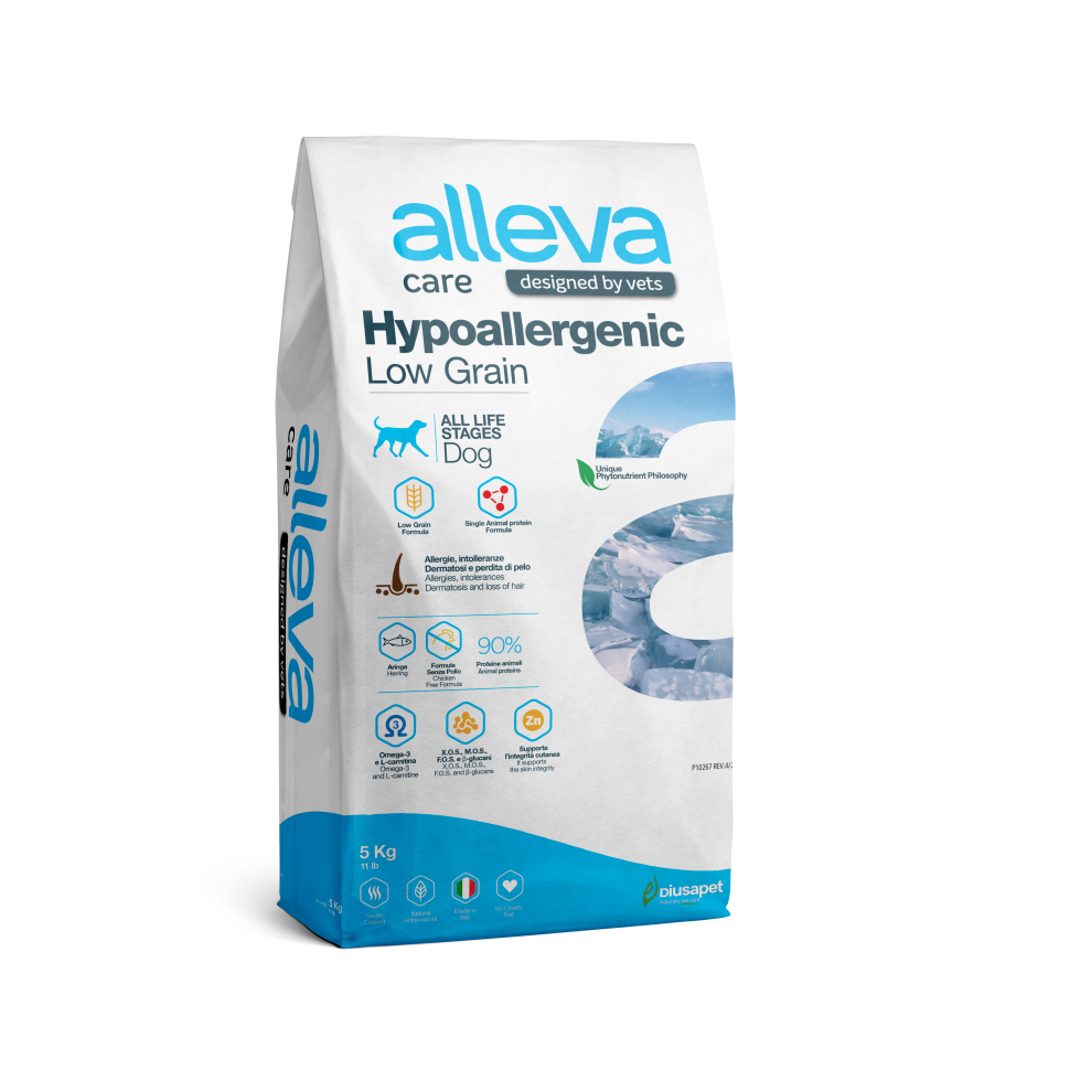 Аллергены Для Асит Терапии Alleva Care Dog Adult Hypoallergenic Low Grain сухой диетический гипоаллергенный корм для взрослых собак для снижения пищевой непереносимости - 5 кг
