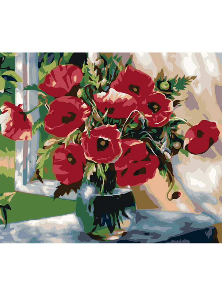 Картина по номерам "Маки в вазе" — фото 1