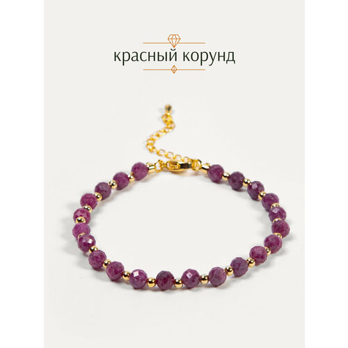 фото Браслет-нить brandlove, корунд, 1 шт., размер 19 см, красный