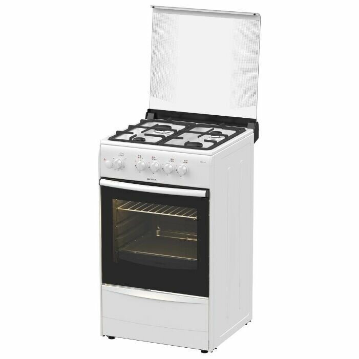 Плита Газовая Darina 1B1 GM 441 018 W белый/черный реш. чугун, 85x50x50см, 4 конфороки, духовка 50л