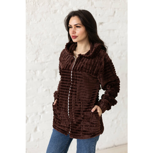 фото Кардиган comfort fashion домашний, для прогулок, размер s, , шоколадный