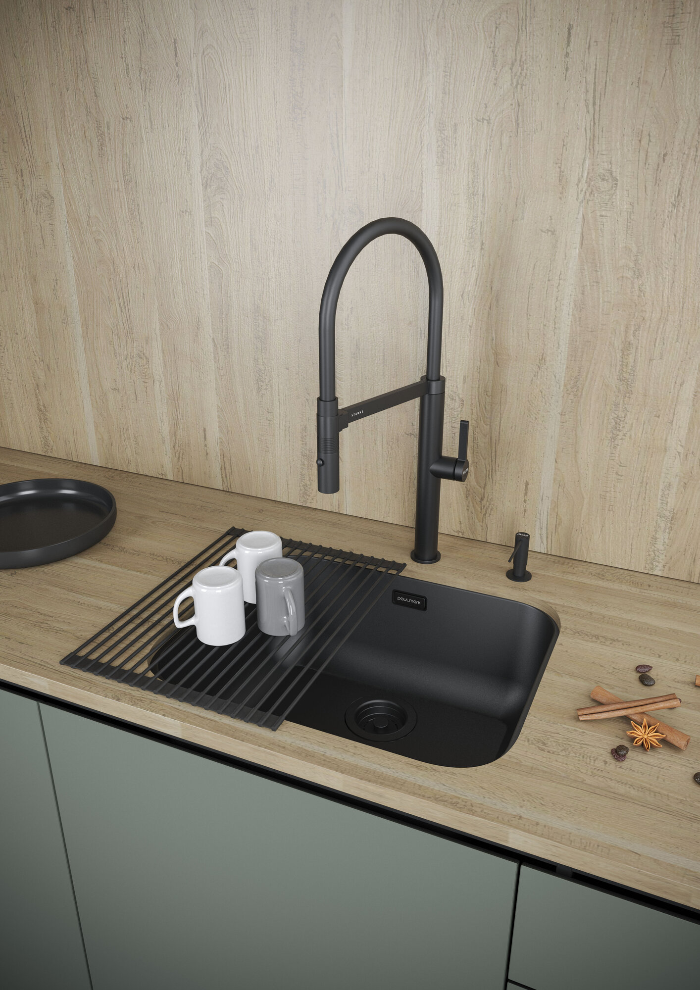 Разделочная доска/ролл-мат Paulmark COLUMNA C440-SB черный силикон — фото 1