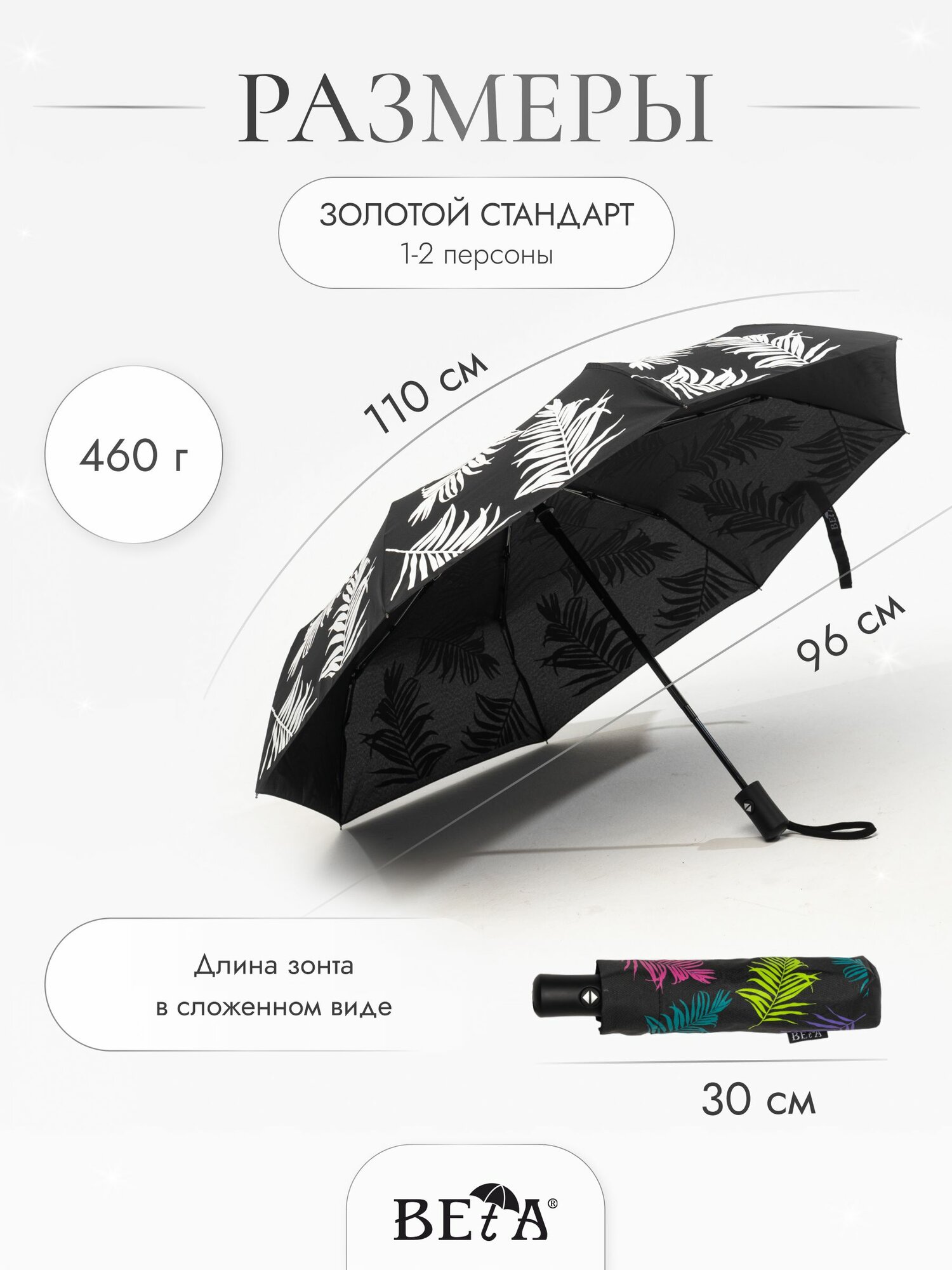 Зонт GALAXY OF UMBRELLAS, черный — фото 1