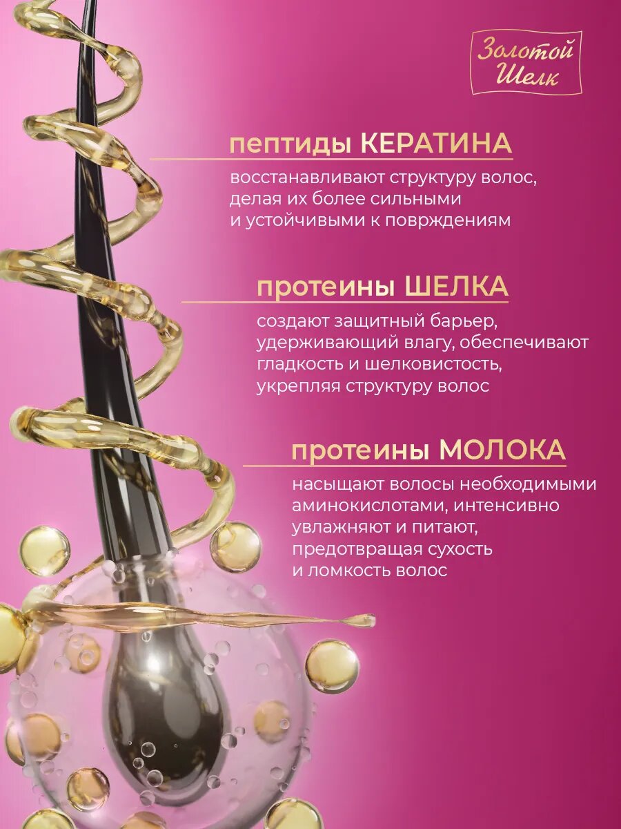 Изображение Золотой шелк Флюид "Жидкий шелк", для всех типов волос, питание и восстановление 100 мл
