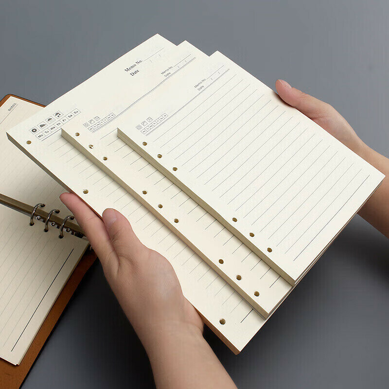 Xutong Loose-Leaf Refill Notebook, Suitable for 4-Hole A4 Loose-Leaf Paper, Ruled, 100 Sheets, Thick Refill, for Notes, Research, Homework, Ruled, Single Notebook, Meeting Minutes Book