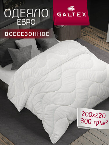 Изображение товара Одеяло евро 200х220 см Galtex "Микрофибра" отбеленный 300 гр.