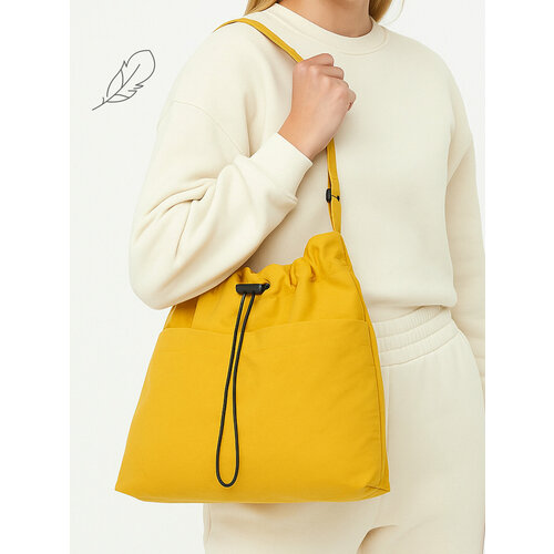фото Сумка шоппер beibaobao, фактура матовая, yellow