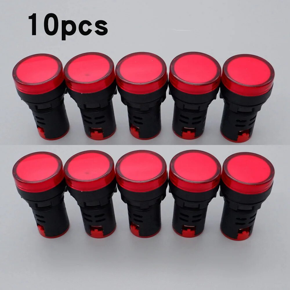 Пластиковые светодиодные индикаторы AD16-22DS 22мм 12V 24V 220V, Красный