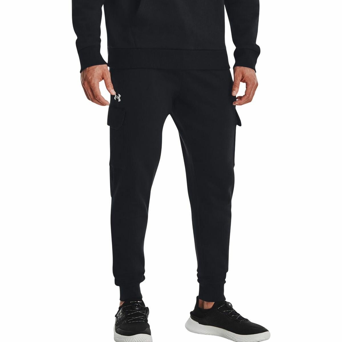 Брюки джоггеры Under Armour Rival Fleece Cargo Jogger, размер M, черный