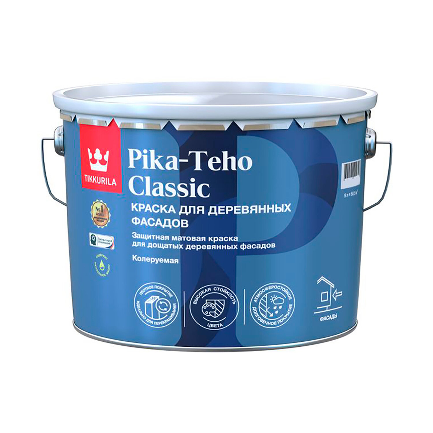 Краска для домов Tikkivala/Tikkurila PIKA-TEHO CLASSIC C матовая цвет прозрачный 9 л