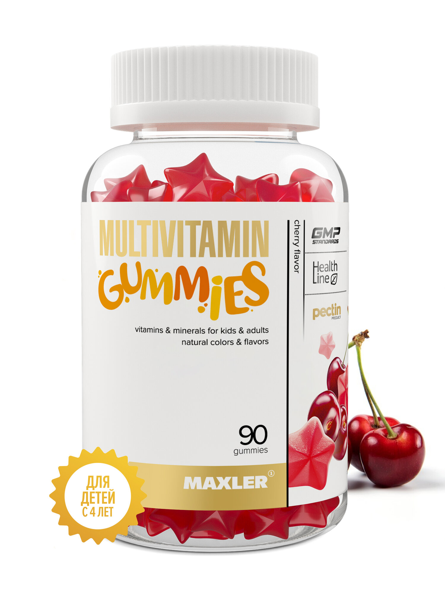 Мультивитамин для детей от 4-х лет Maxler Gummies 90 шт - Вишня