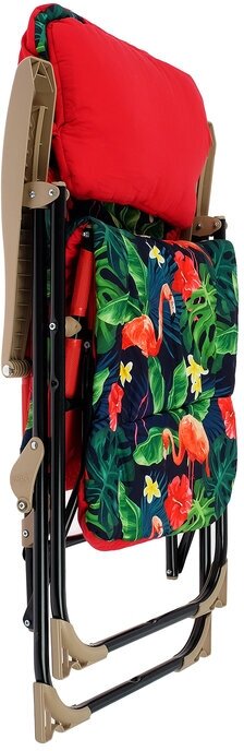 Шезлонги И Лежаки Садовые Кресло - шезлонг Nika, 82 x 59 x 117 см, принт с фламинго (Страна производитель: Россия)