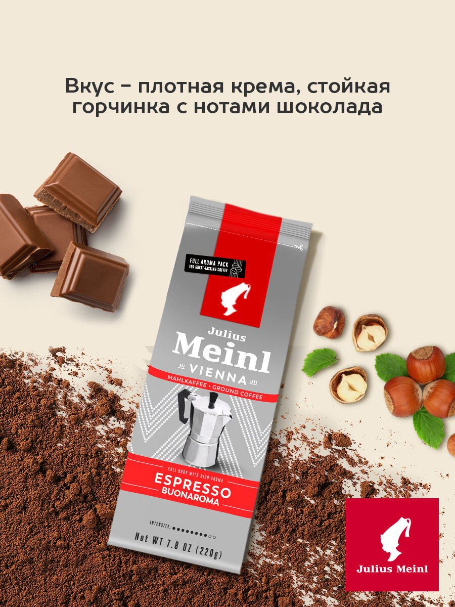 Кофе молотый Julius Meinl Венский завтрак Ароматный, 220 г, средней обжарки — фото 4