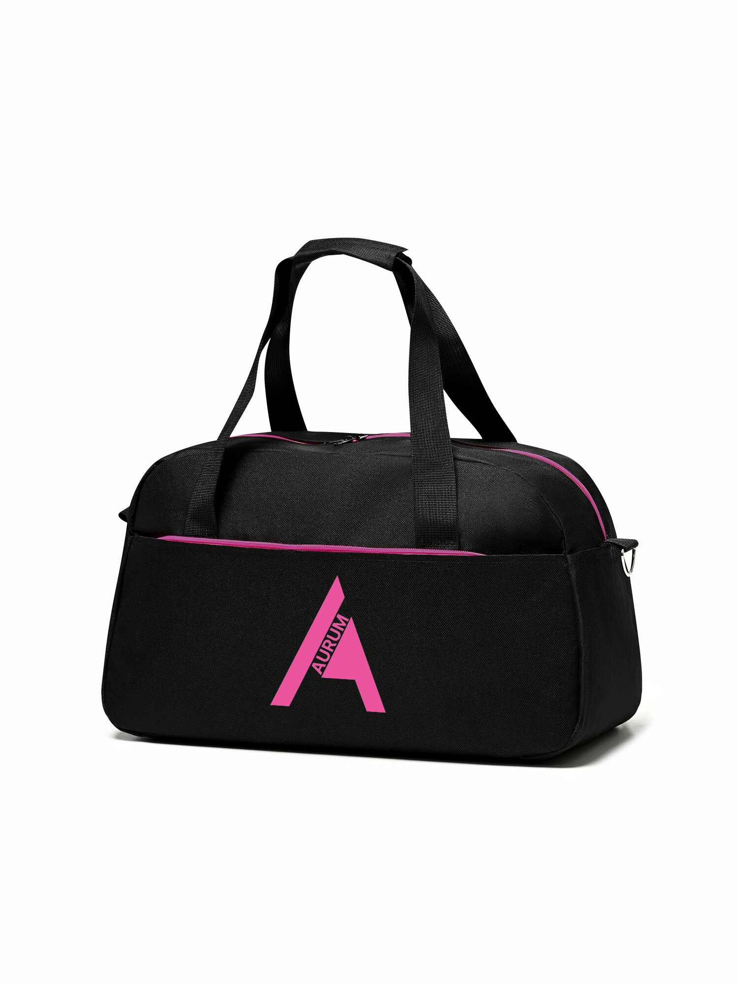 Сумка спортивная AURUM, 20 л, 16х24х44 см, ручная кладь, розовый, черный