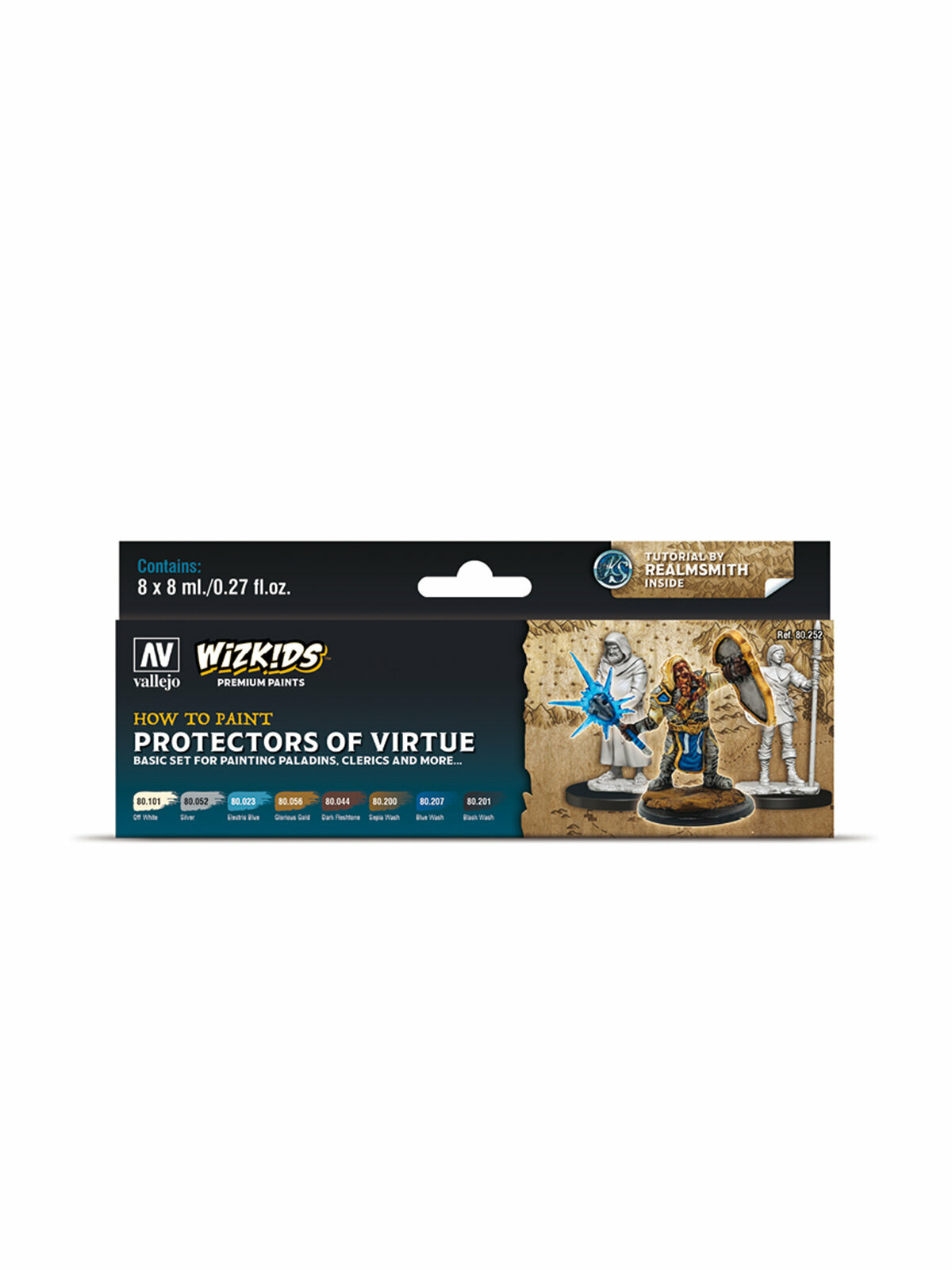 Набор акриловых красок Vallejo серии Wizkids Premium - Protectors of Virtue 80252, 8 шт по 8 мл