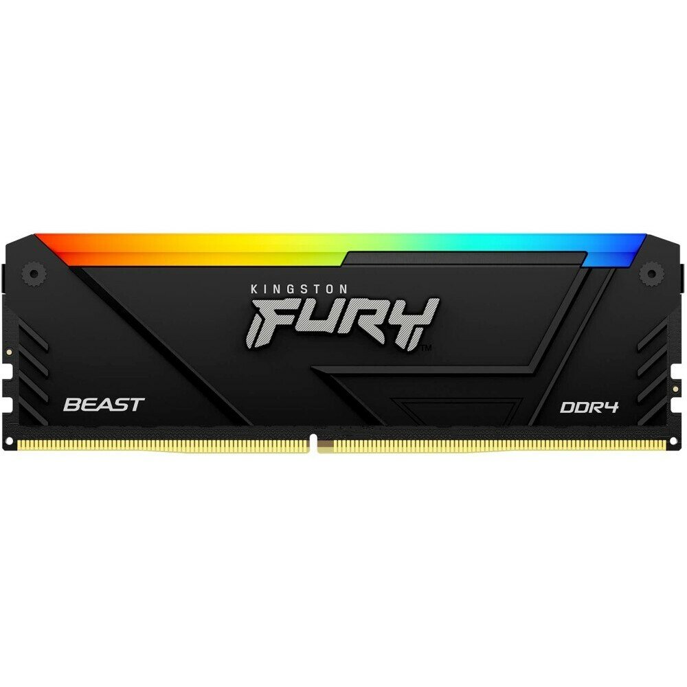 Память DIMM DDR4 16Gb PC25600 3200MHz CL16 1.2В Kingston FURY Beast RGB (KF432C16BB12A/16) — фото 1