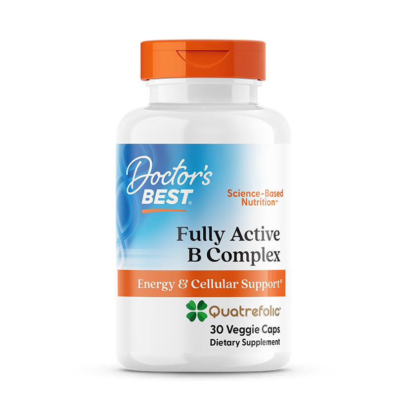 Комплекс активных витаминов B с Quatrefolic, Doctor's Best, 30 капсул