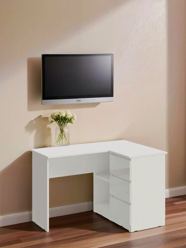 Изображение товара Стол компьютерный угловой "Челси" Белый глянец холодный / Белый