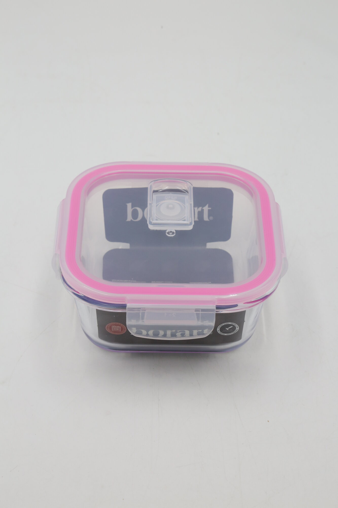 Контейнер квадратная с пласт крышкой (стекло) BORART 46052PF 13х13см 1шт 1х24