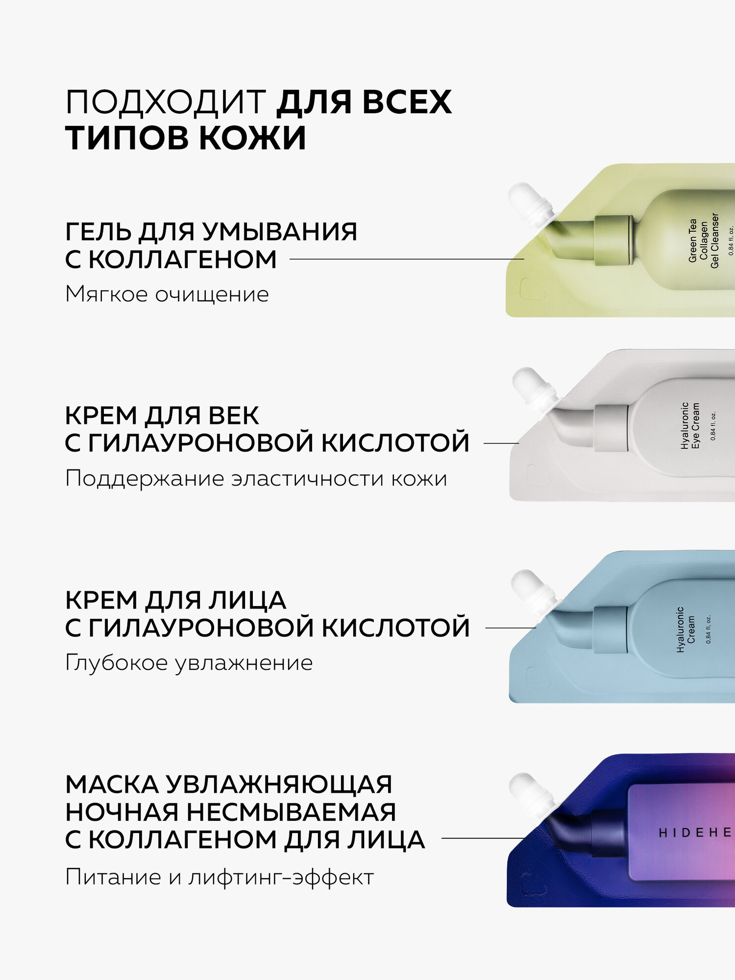 Hidehere Набор для лица увлажняющий 4х25 мл — фото 1
