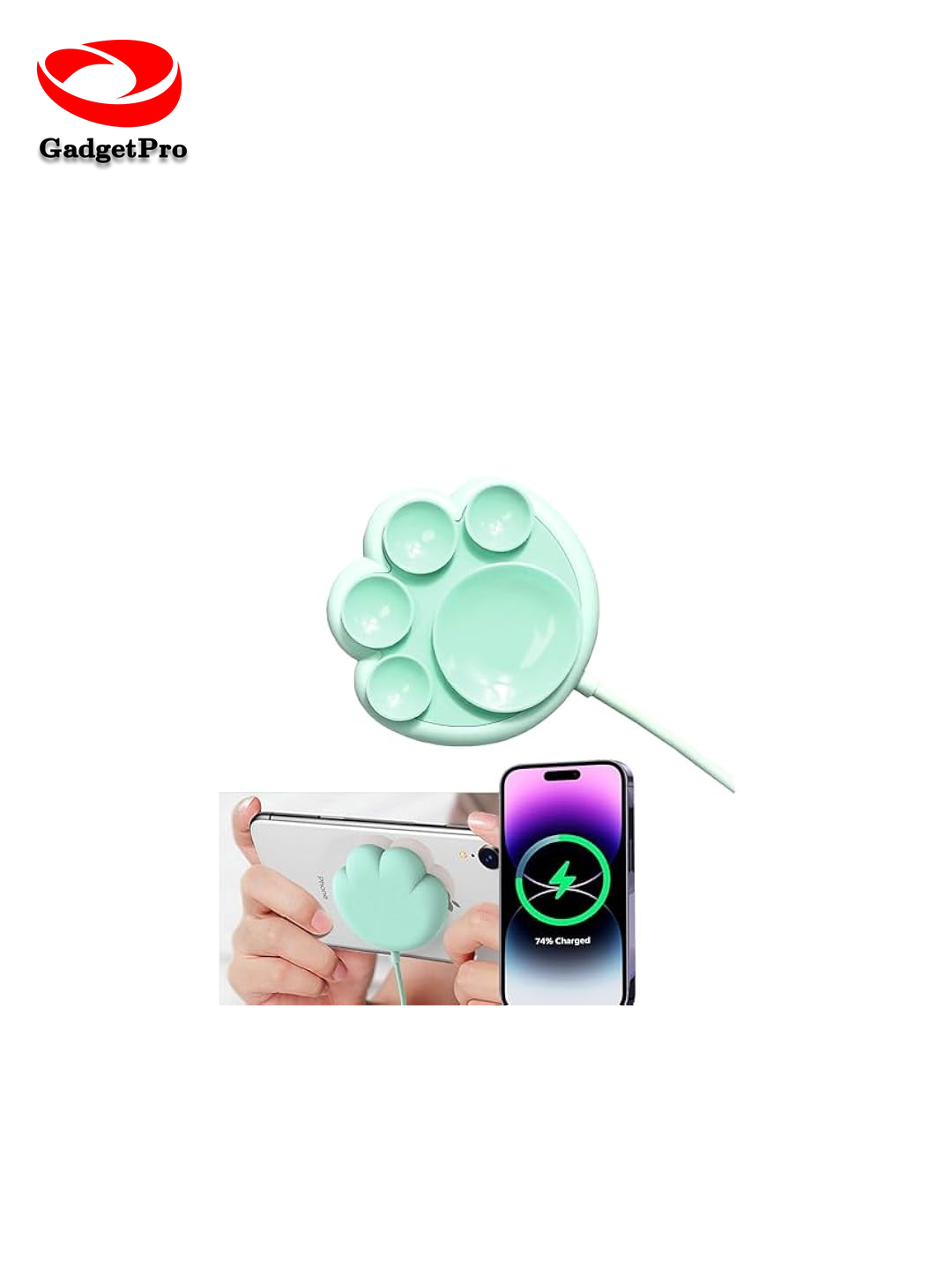 Беспроводное зарядное устройство Green 7 в 1: быстрая зарядка для iPhone и Android, стильный дизайн.