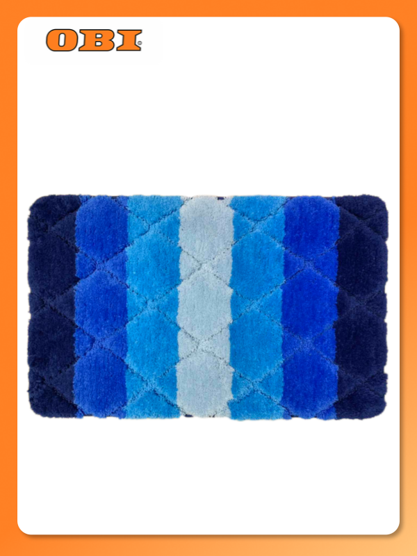 Коврик Dasch HY-C19002 для ванной полиэстер ворс микрофибра синий 50x80 см