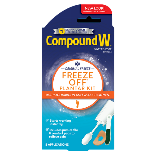 Compound W Freeze Off Plantar Wart Removal Kit набор (аэрозоль + пилочка + пластырь) для удаления подошвенных бородавок/быстрое действие/лечение