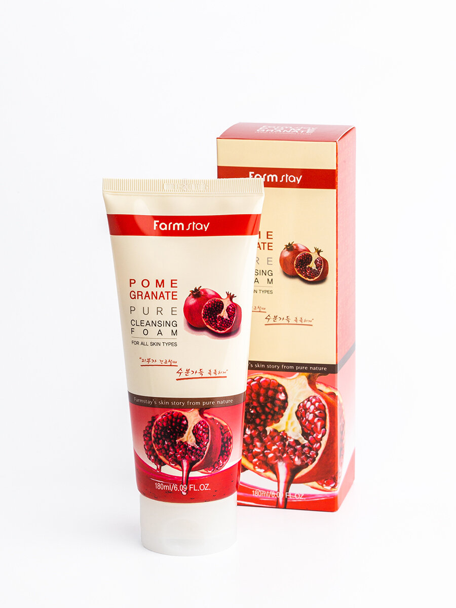 FarmStay Pomegranate Pure Cleansing Foam Очищающая пенка с экстрактом граната, 180мл, Корея