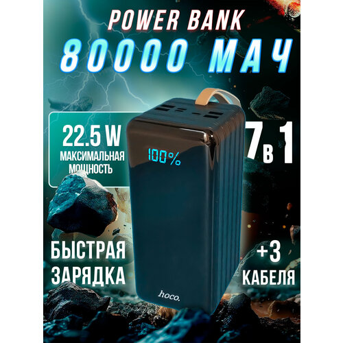 Повербанк Hoco DB21 80000 mAh с быстрой зарядкой черный 8100₽