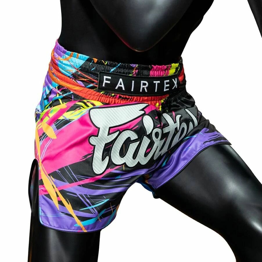 Шорты спортивные Fairtex, размер M, желтый, розовый, черный, фиолетовый, белый — фото 1