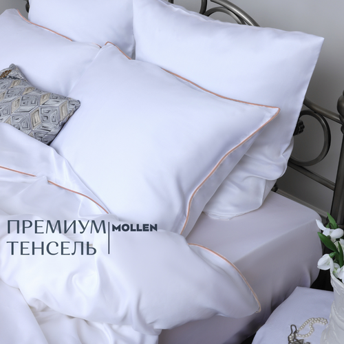 Постельное белье 15-спальное из тенселя пододеяльник 150x200 простыня 200х240 наволочка 50x70 Пудровый кант 22200₽