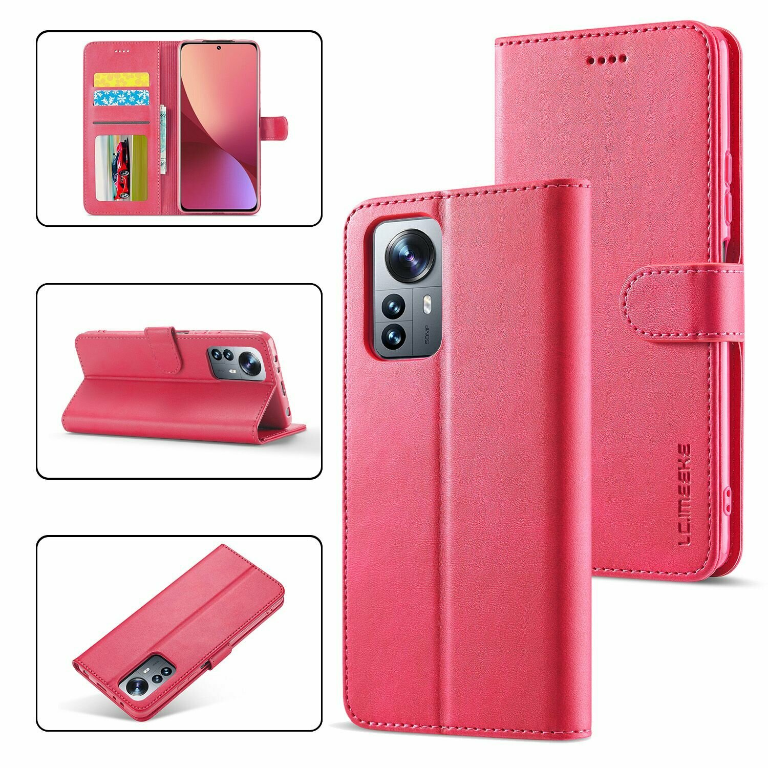 Картинки LCIMEEKE Кожаный книжка чехол для Xiaomi 12 Lite / Сяоми 12 Лайт с визитницей из экокожи