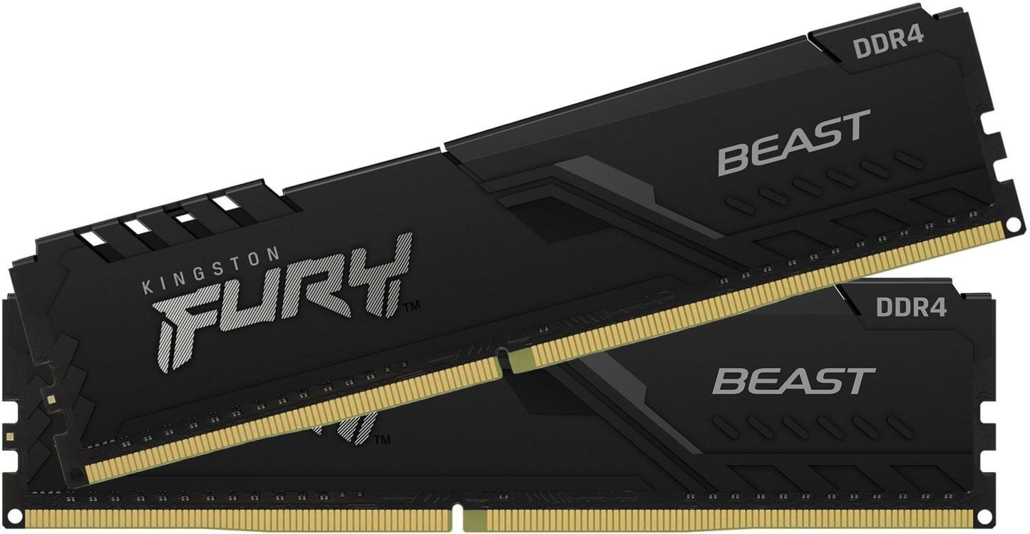 Память оперативная/ Kingston 16GB 3733MHz DDR4 CL19 DIMM (Kit of 2) FURY Beast Black KF437C19BBK2/16 — фото 1