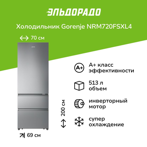 Холодильник многодверный Gorenje NRM720FSXL4 99999₽