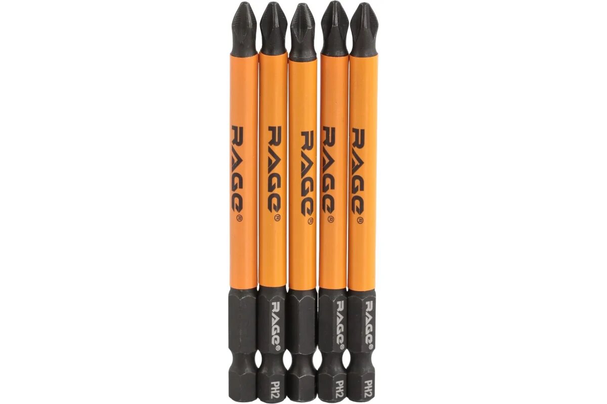 RAGE By VIRA Биты для шуруповерта магнитные S2 PH2 х 90 мм 5 шт 554167