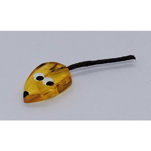 Янтарная фигурка мышка кошельковая на удачу, медовый янтарь 2 г